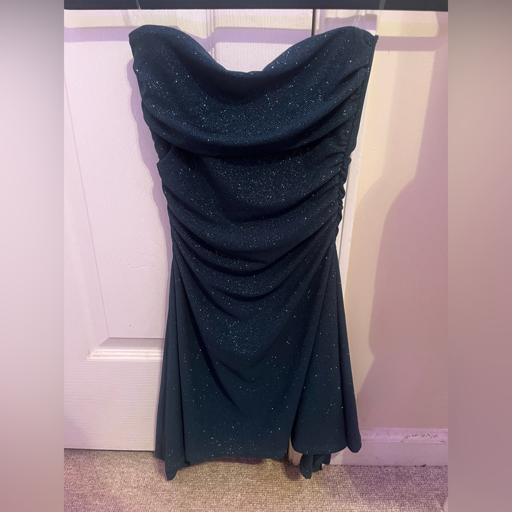 Dark green glitter hoco dress brand new